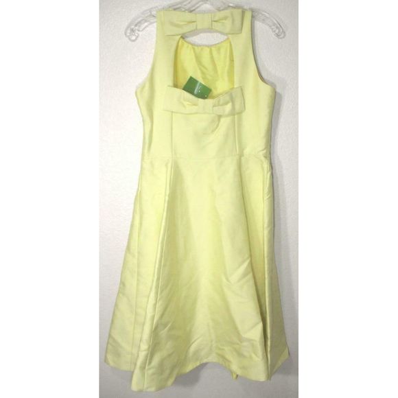 NWT Kate Spade Yellow Double Bow Back Dress 6 - Picture 4 of 7